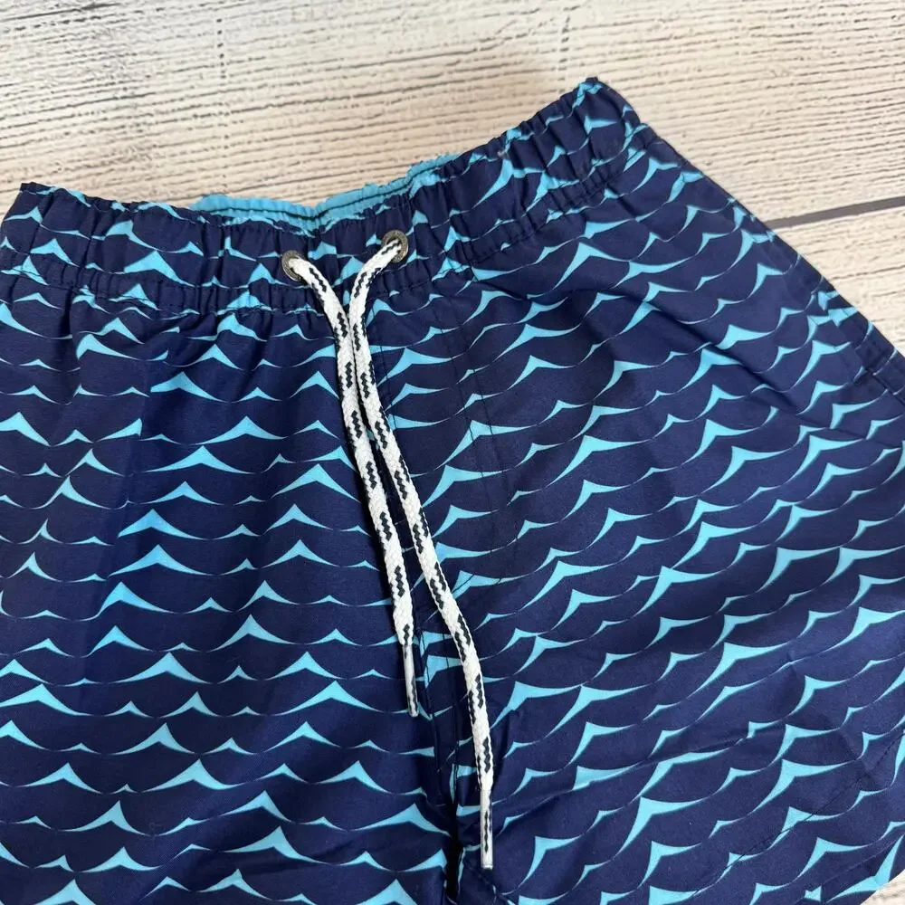 Snapper Rock Boy's Navy Blue Wave Printed Swim Trunks Size 4